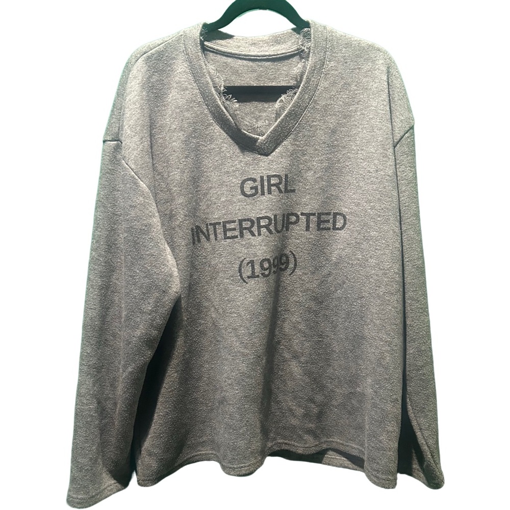 Gray V-Neck Sweater - Picture 1 of 11
